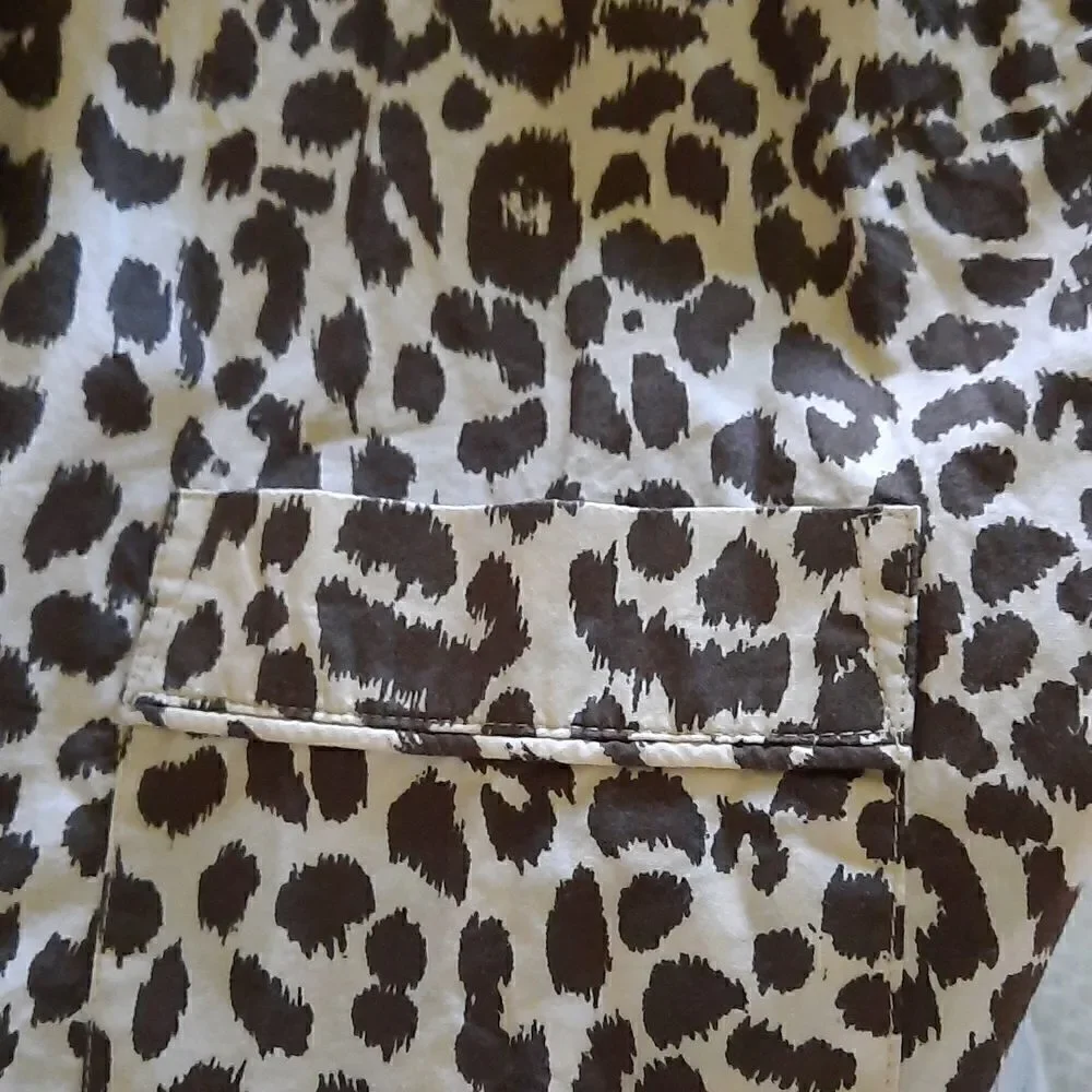 J CREW Shirt Short Sleeved Button Down Cotton Animal Print